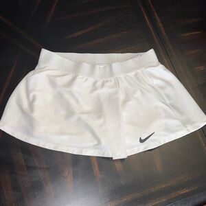 Nike White Women's Tennis Skort with Black Swoosh